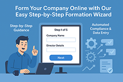 Simplify your business formation with our online wizard; step-by-step guidance ensures legal compliance and easy registration with Companies House from £54.99. Simplify your business formation with our online wizard; step-by-step guidance ensures legal compliance and easy registration with Companies House from £54.99.