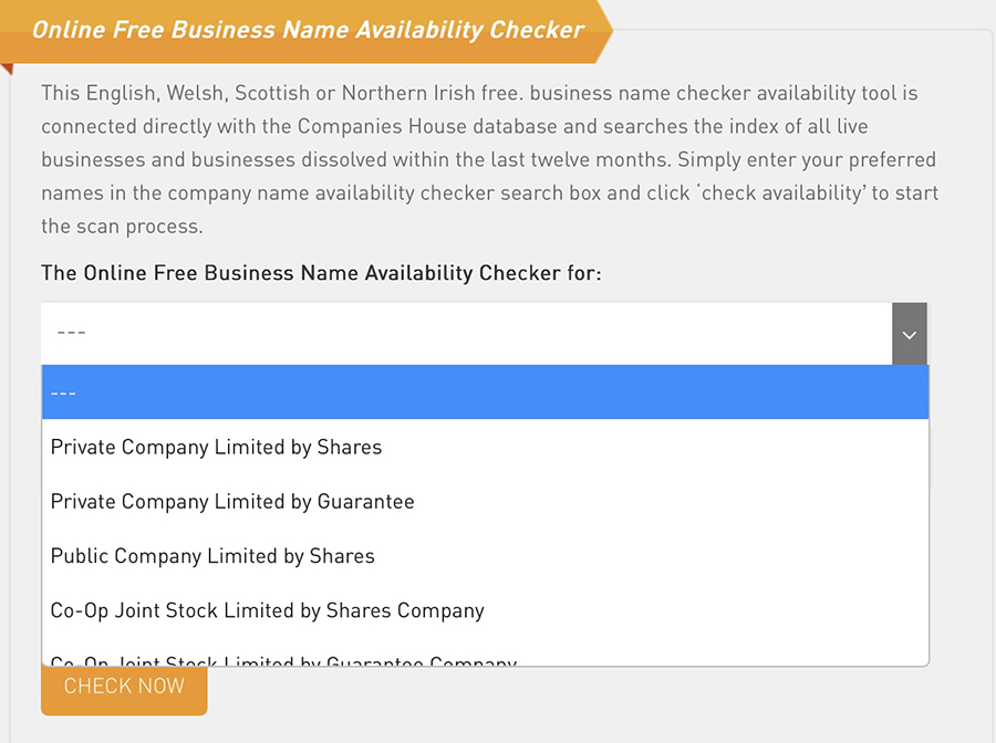 Confirm the availability of UK business names free of charge by using our business name search tool.